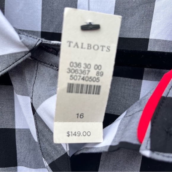 NWT Talbots x Oprah Magazine Black & White Sleeveless Button Tie Front Sundress - Picture 5 of 9